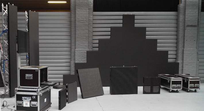 mur de led, gros plan
